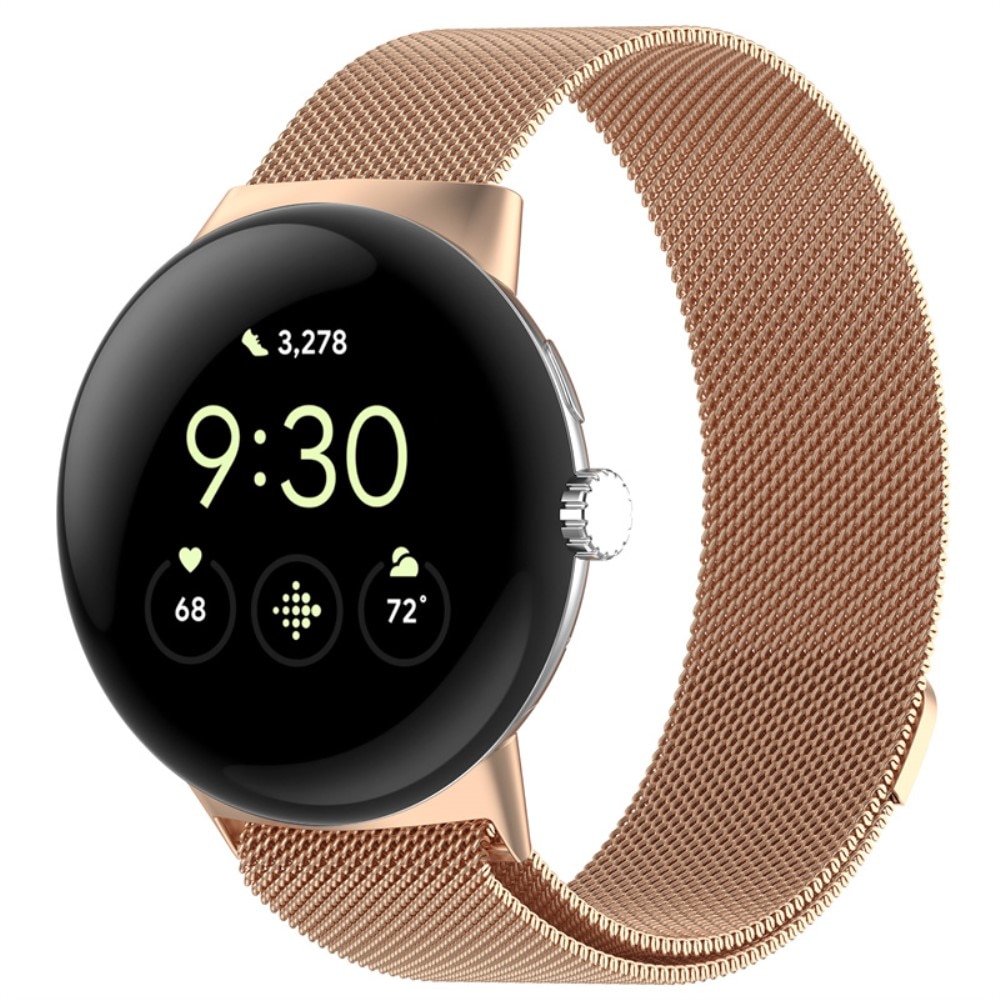 Pulsera milanesa para Google Pixel Watch 2, oro rosa