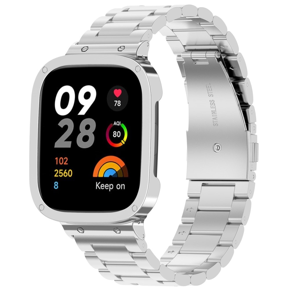 Correa de acero Xiaomi Redmi Watch 3 plata