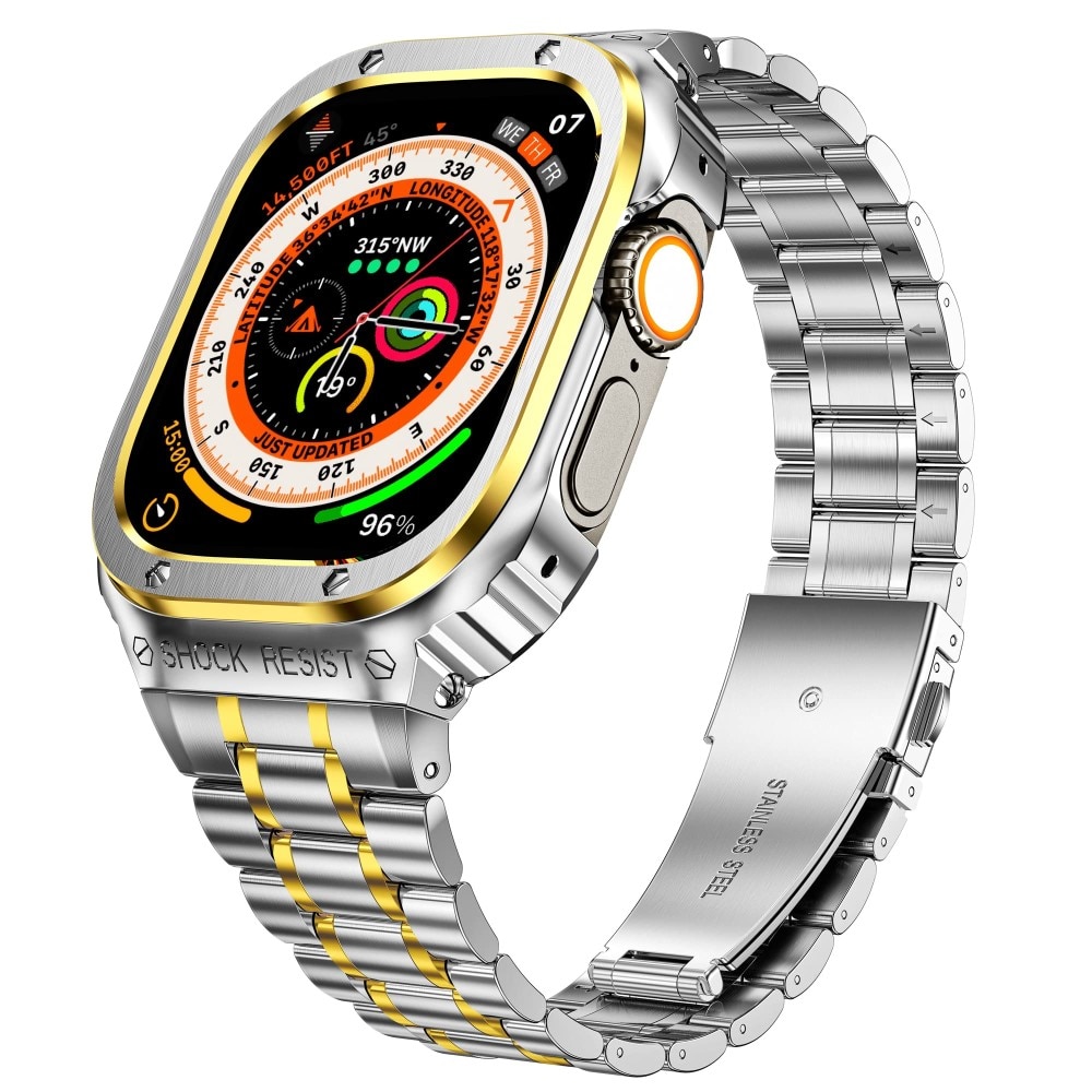 Correa Full Metal Apple Watch Ultra 2 49mm plata/oro