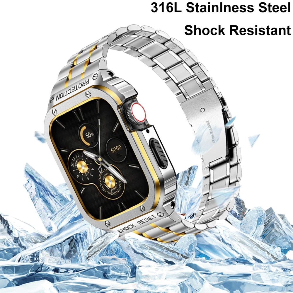 Correa Full Metal Apple Watch Ultra 2 49mm plata/oro