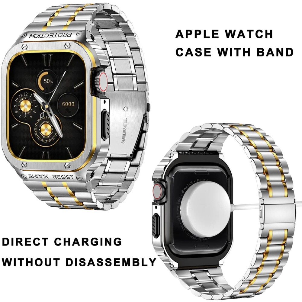 Correa Full Metal Apple Watch Ultra 49mm plata/oro