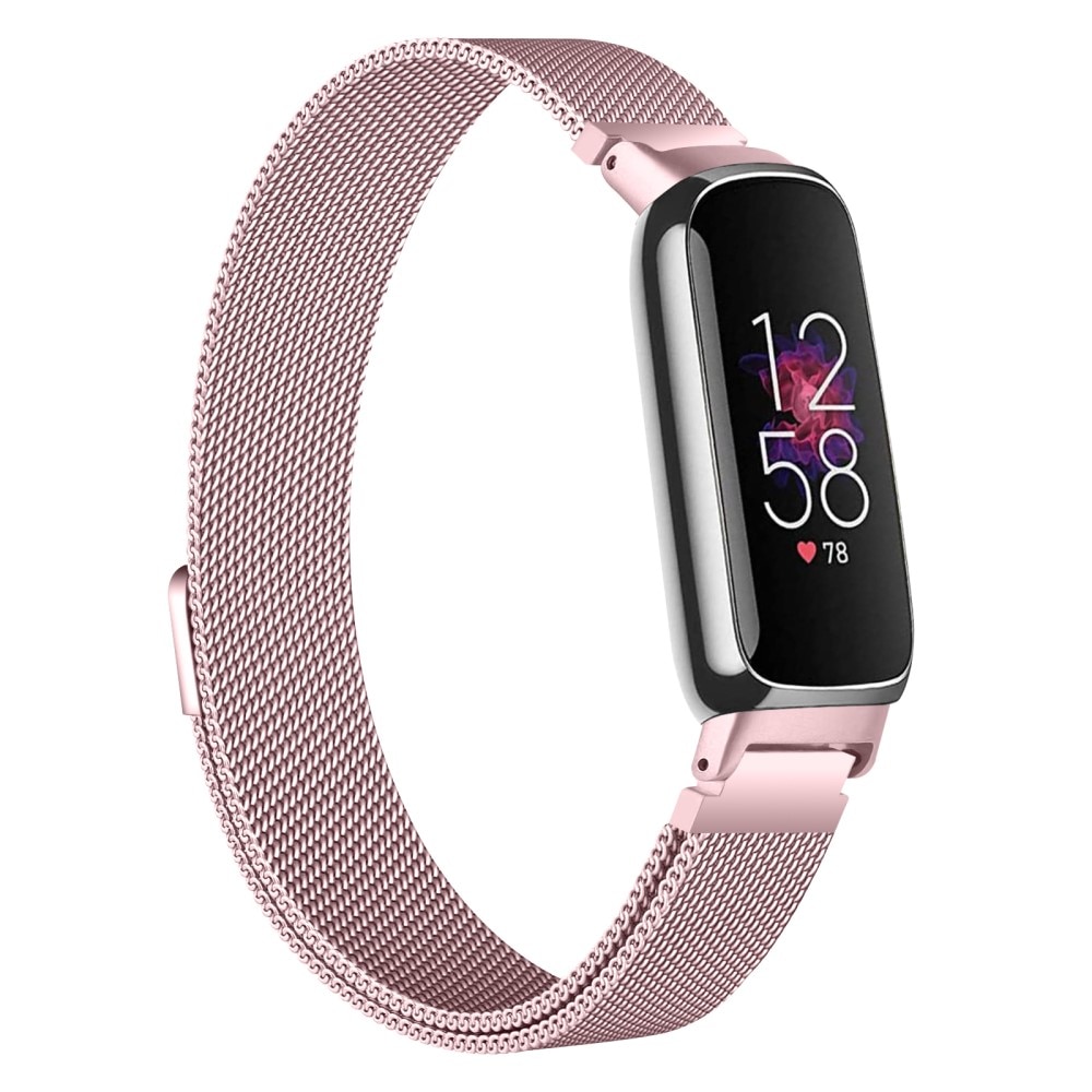 Pulsera milanesa para Fitbit Inspire 3, Rosa dorado