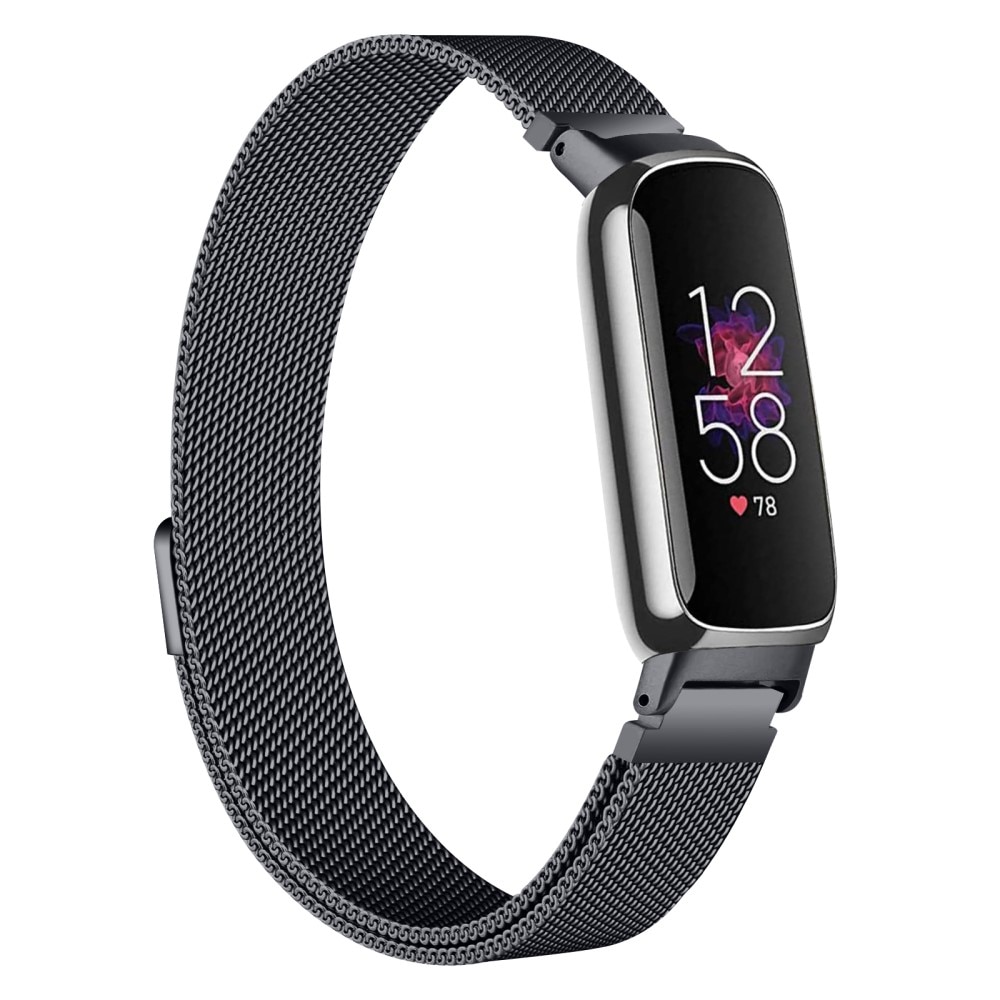 Pulsera milanesa para Fitbit Inspire 3, Negro