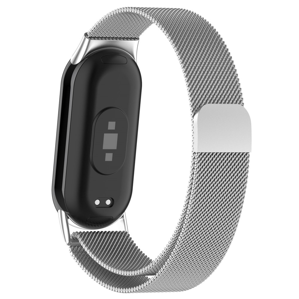 Pulsera milanesa para Xiaomi Smart Band 8, plata