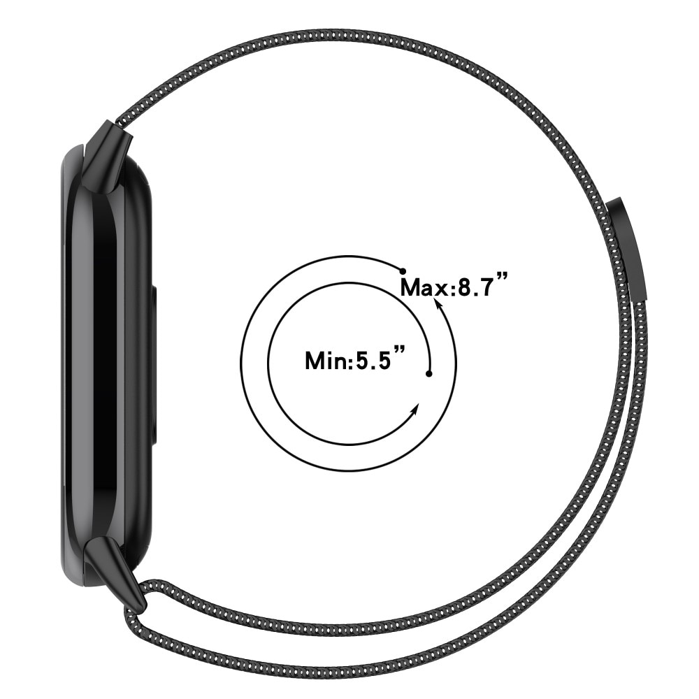 Pulsera milanesa para Xiaomi Smart Band 8, negro