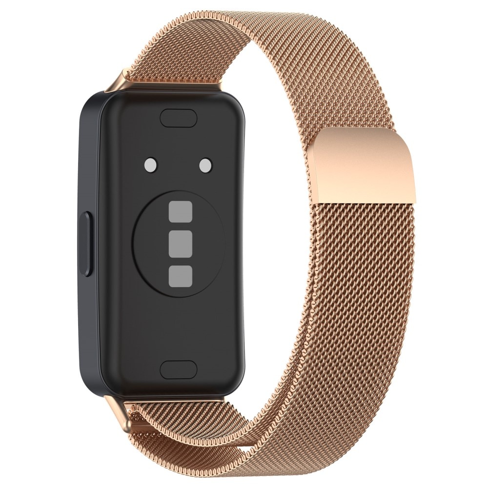 Pulsera milanesa para Huawei Band 9, Oro rosa