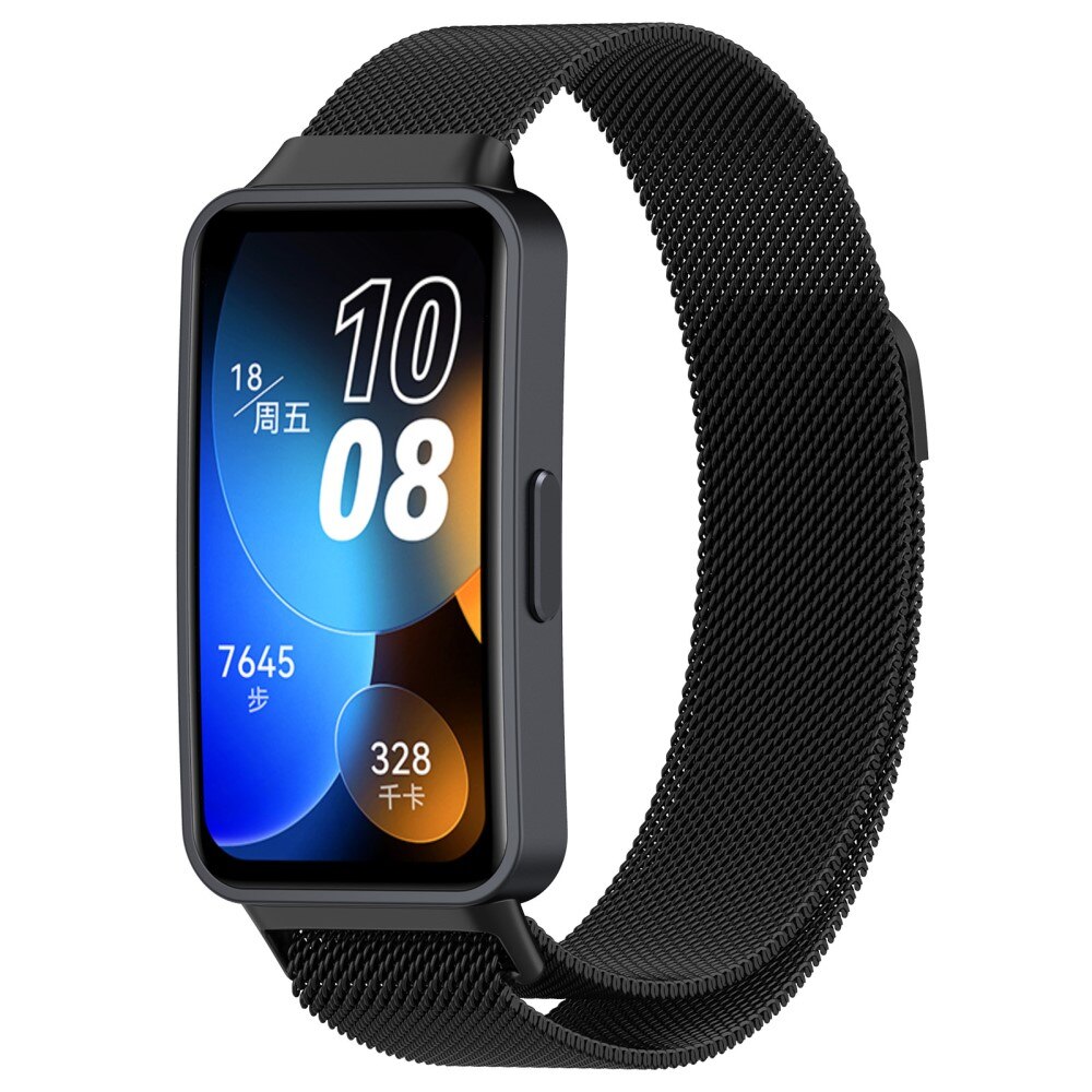 Pulsera milanesa para Huawei Band 9, Negro