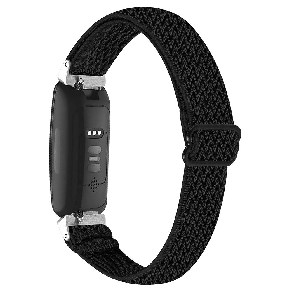 Correa tejida elástica de nailon para Fitbit Inspire 3, negro