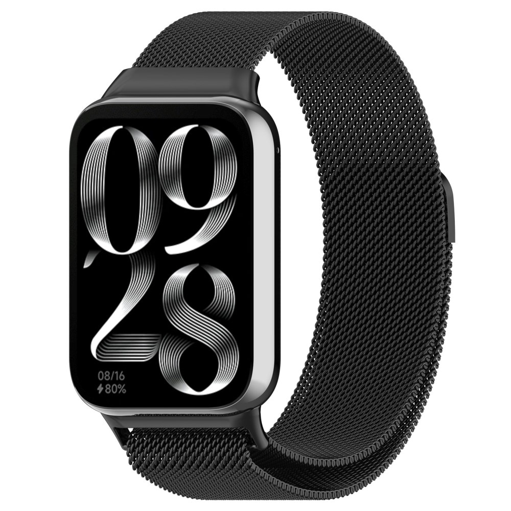 Pulsera milanesa para Xiaomi Smart Band 8 Pro, Negro