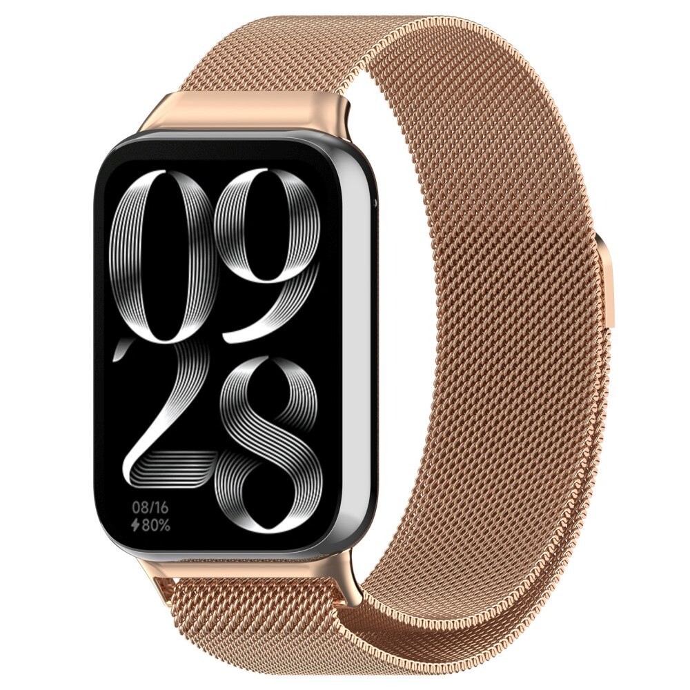Pulsera milanesa para Xiaomi Smart Band 8 Pro, Oro rosa