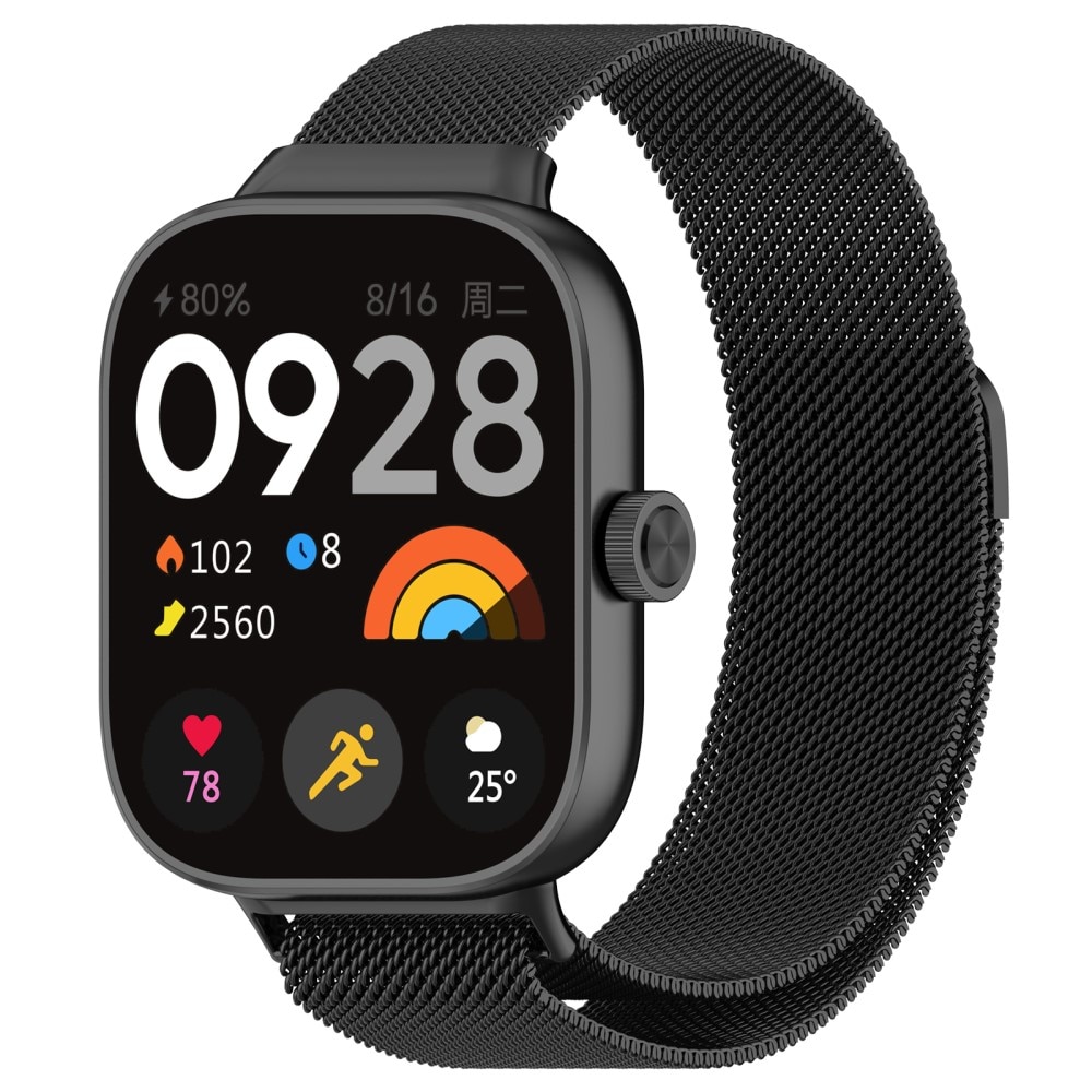 Pulsera milanesa para Xiaomi Redmi Watch 4, Negro