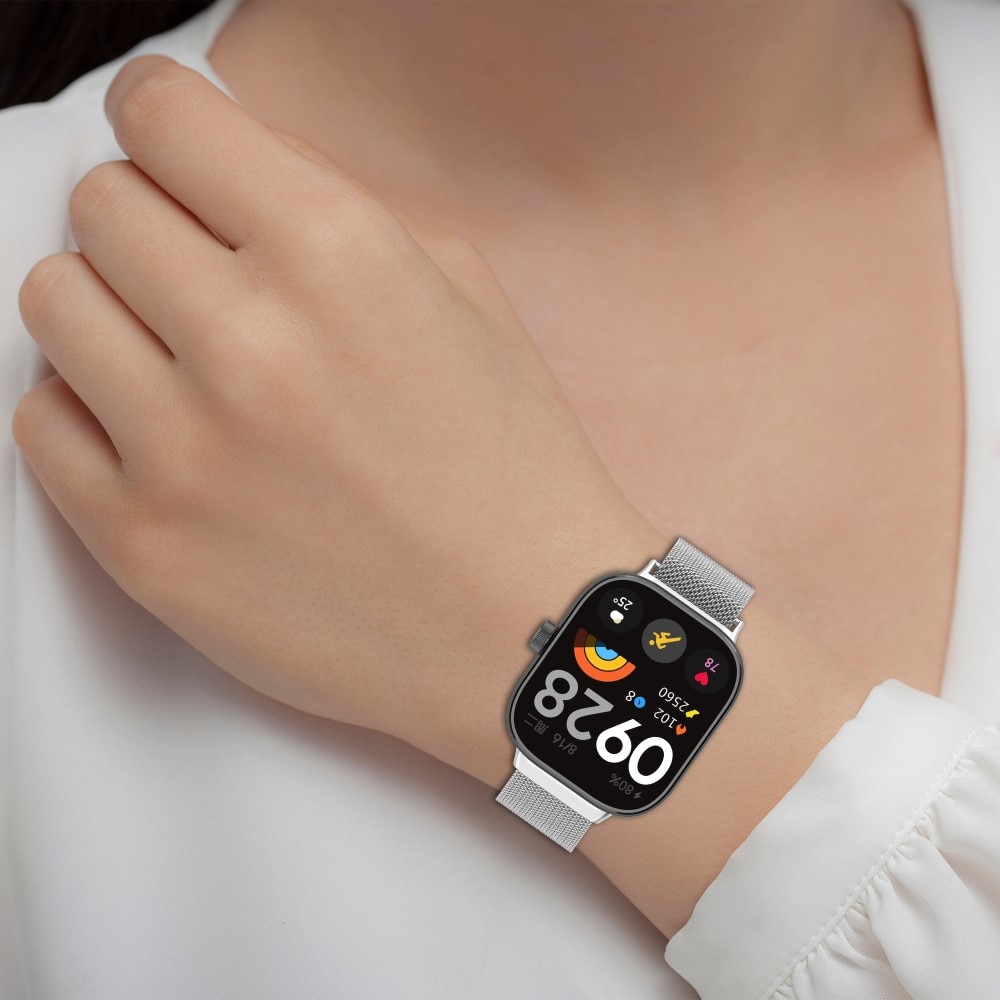 Pulsera milanesa para Xiaomi Redmi Watch 4, Plata