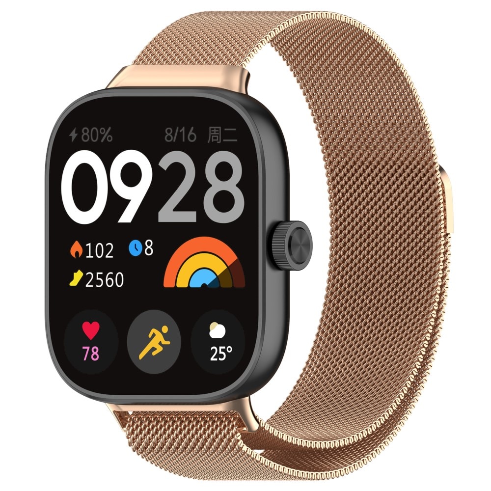 Pulsera milanesa para Xiaomi Redmi Watch 4, oro rosa