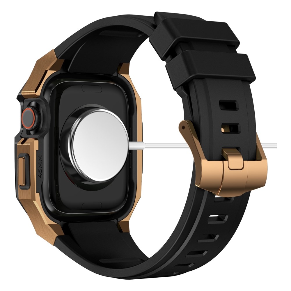 Correa con de funda acero inoxidable Apple Watch 45mm Series 9 negro/oro