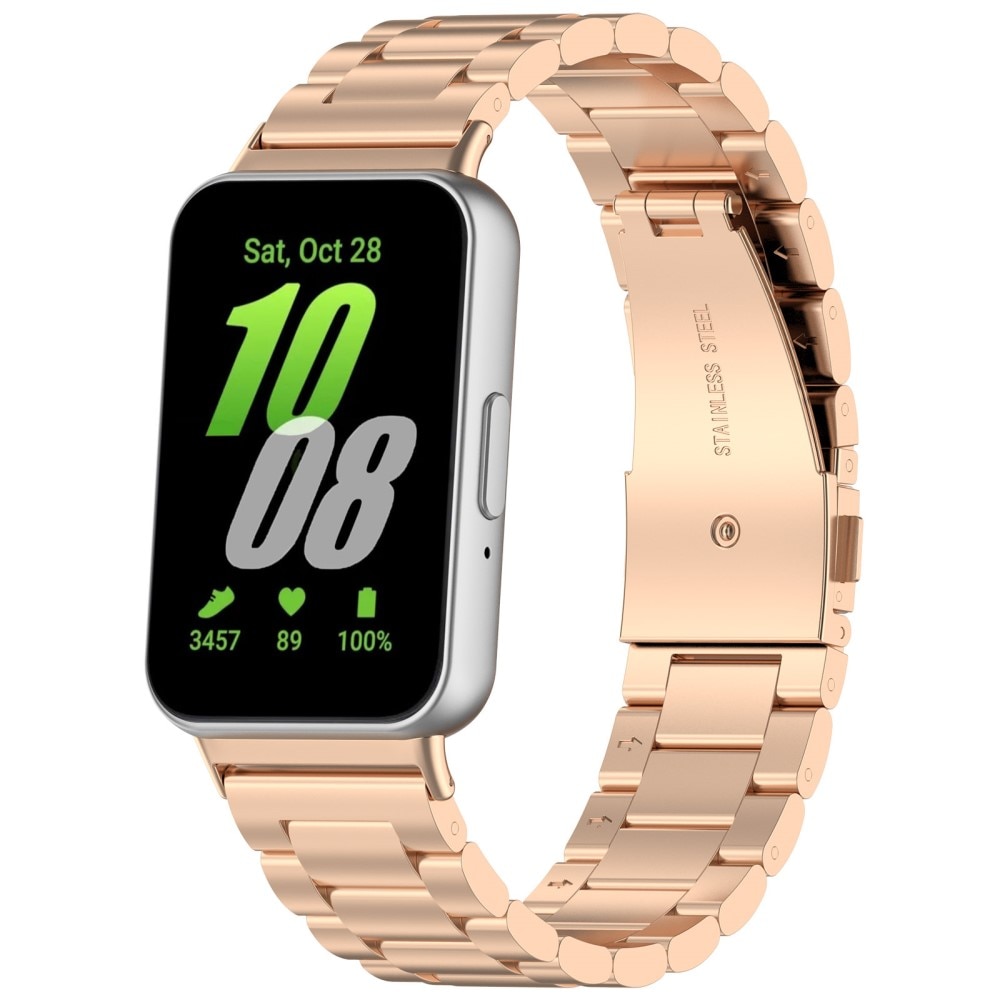 Correa de acero Samsung Galaxy Fit 3 Oro rosa