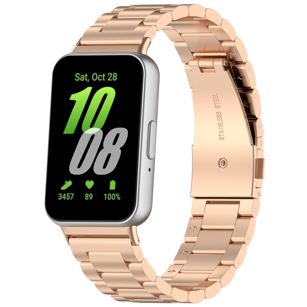 Correa de acero Samsung Galaxy Fit 3 oro rosa