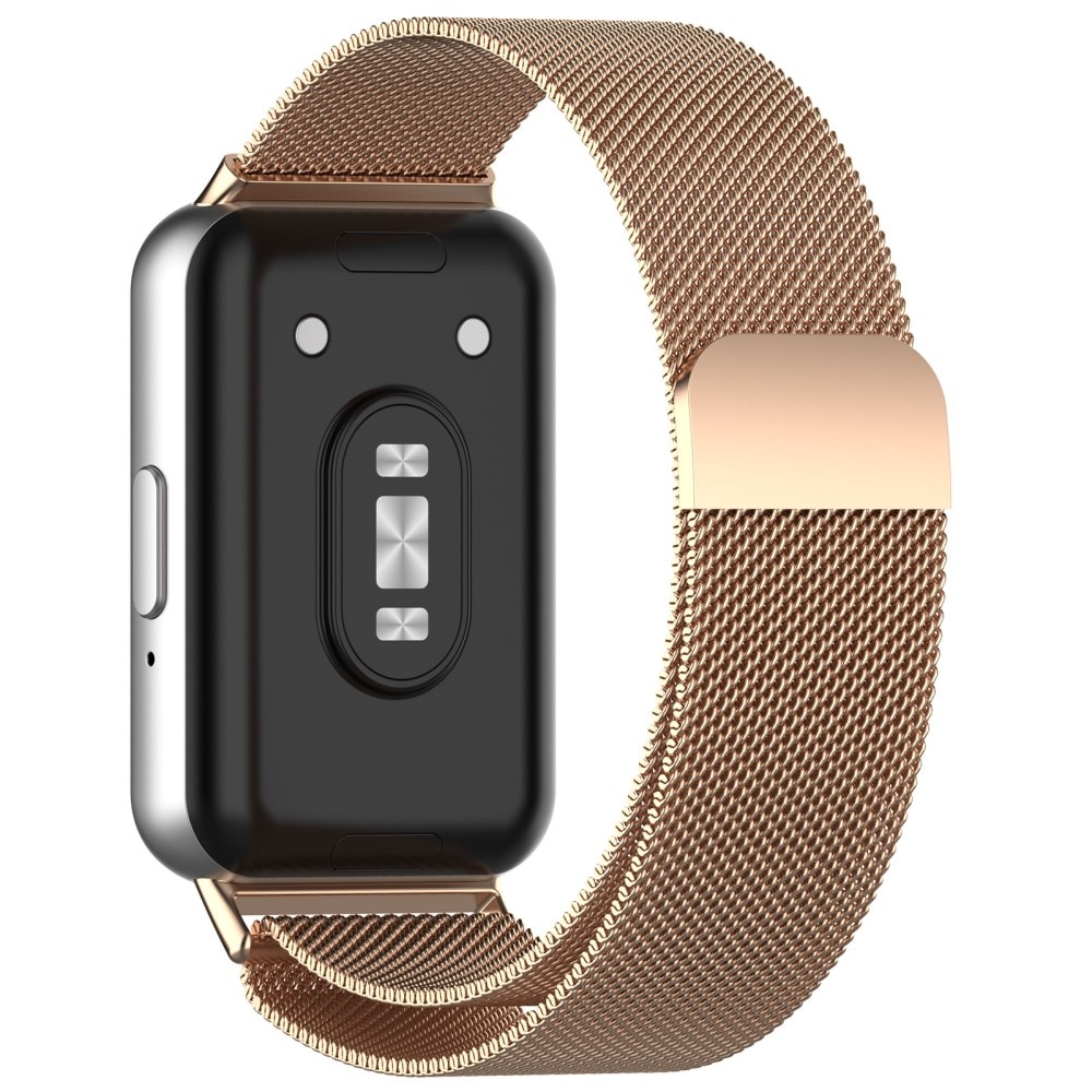 Pulsera milanesa para Samsung Galaxy Fit 3, oro rosa