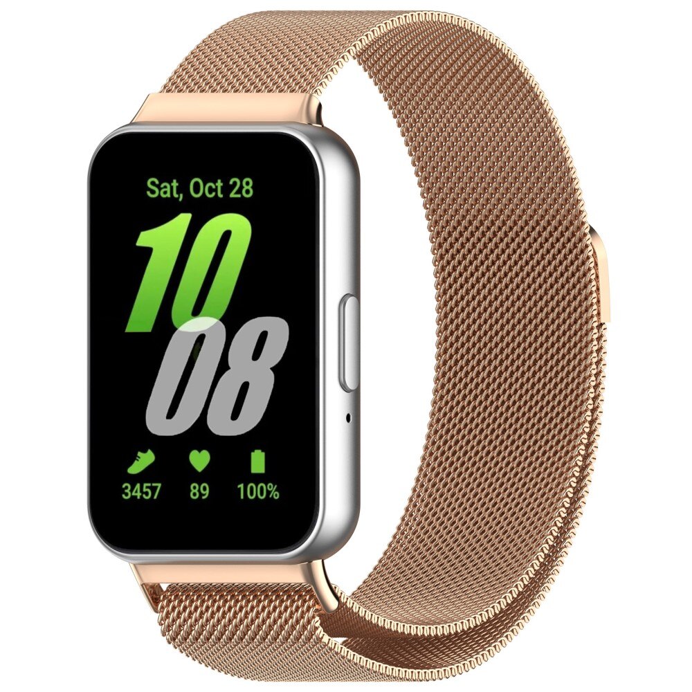 Pulsera milanesa para Samsung Galaxy Fit 3, Oro rosa
