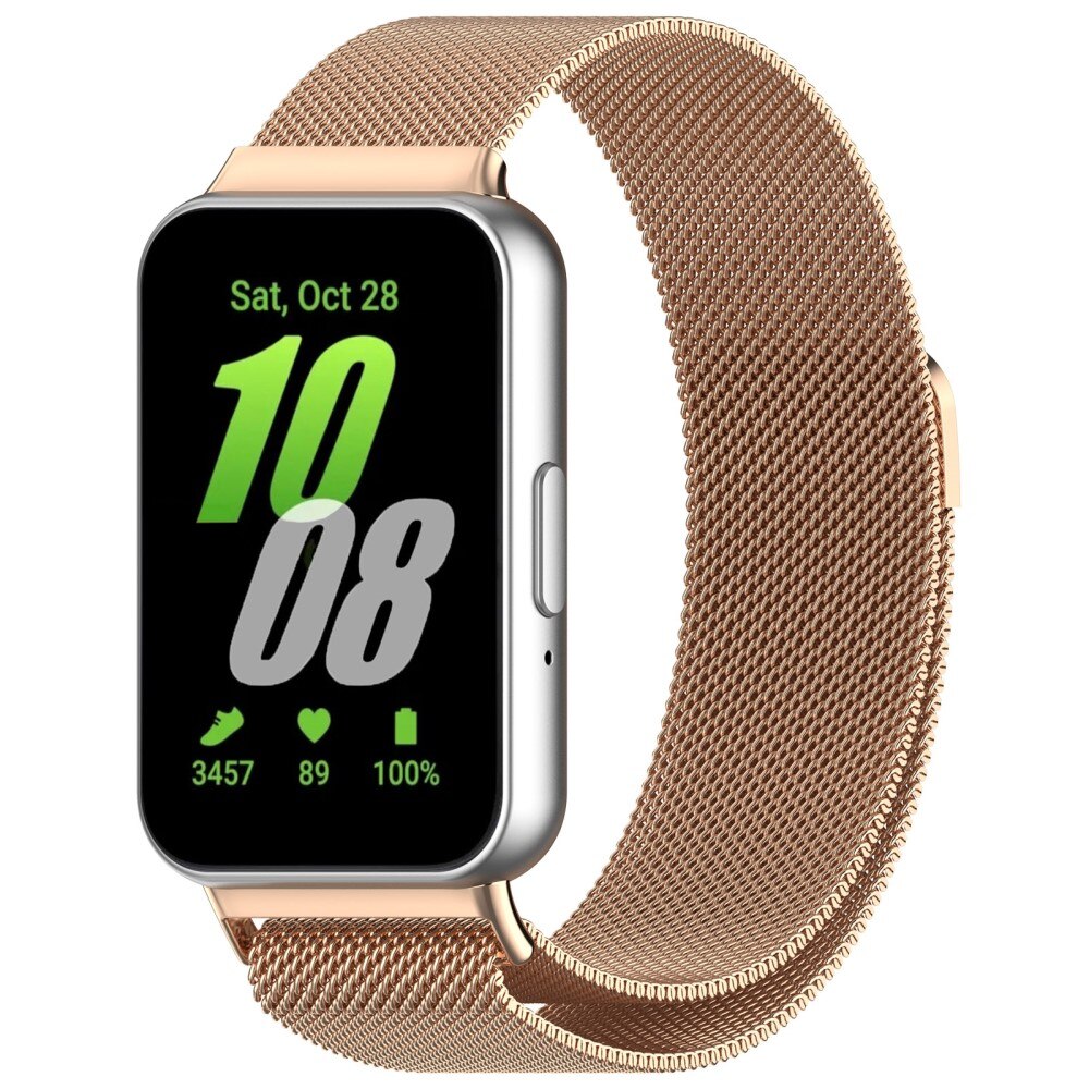 Pulsera milanesa para Samsung Galaxy Fit 3, oro rosa