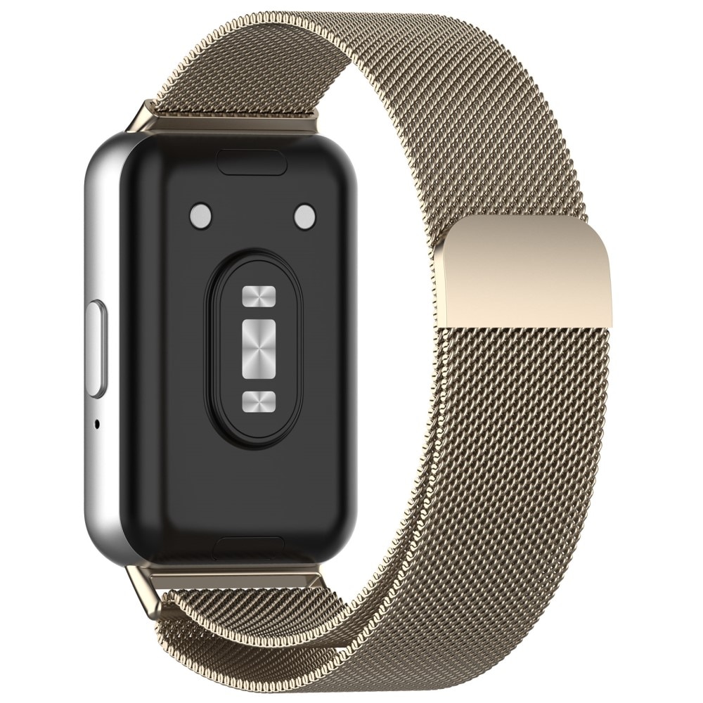 Pulsera milanesa para Samsung Galaxy Fit 3, Dorado champagne