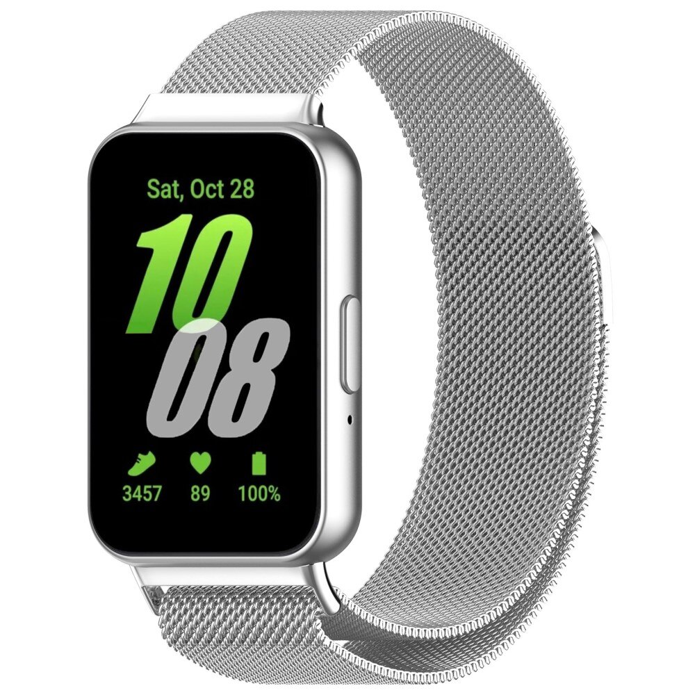Pulsera milanesa para Samsung Galaxy Fit 3, Plata