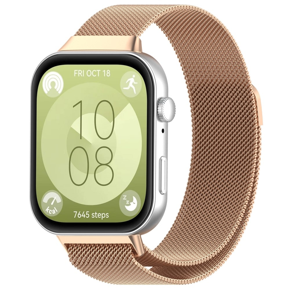 Pulsera milanesa para Huawei Watch Fit 3, Oro rosa