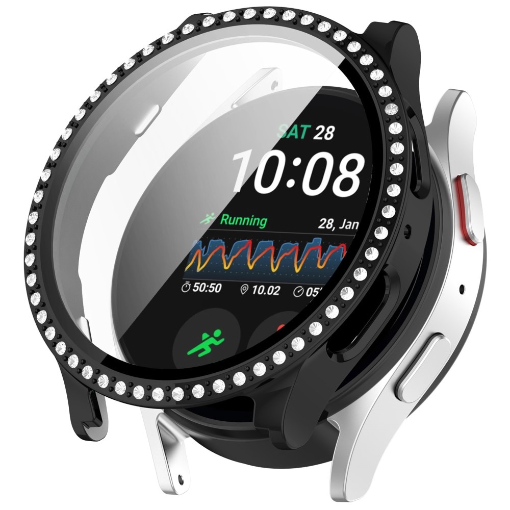 Full Cover Case Rhinestone Samsung Galaxy Watch 7 44mm, negro