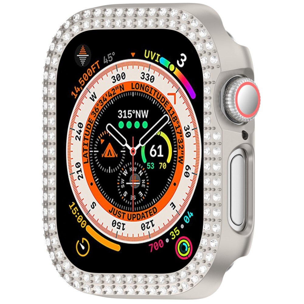 Funda Rhinestone Apple Watch Series 10 42mm dorado champagne