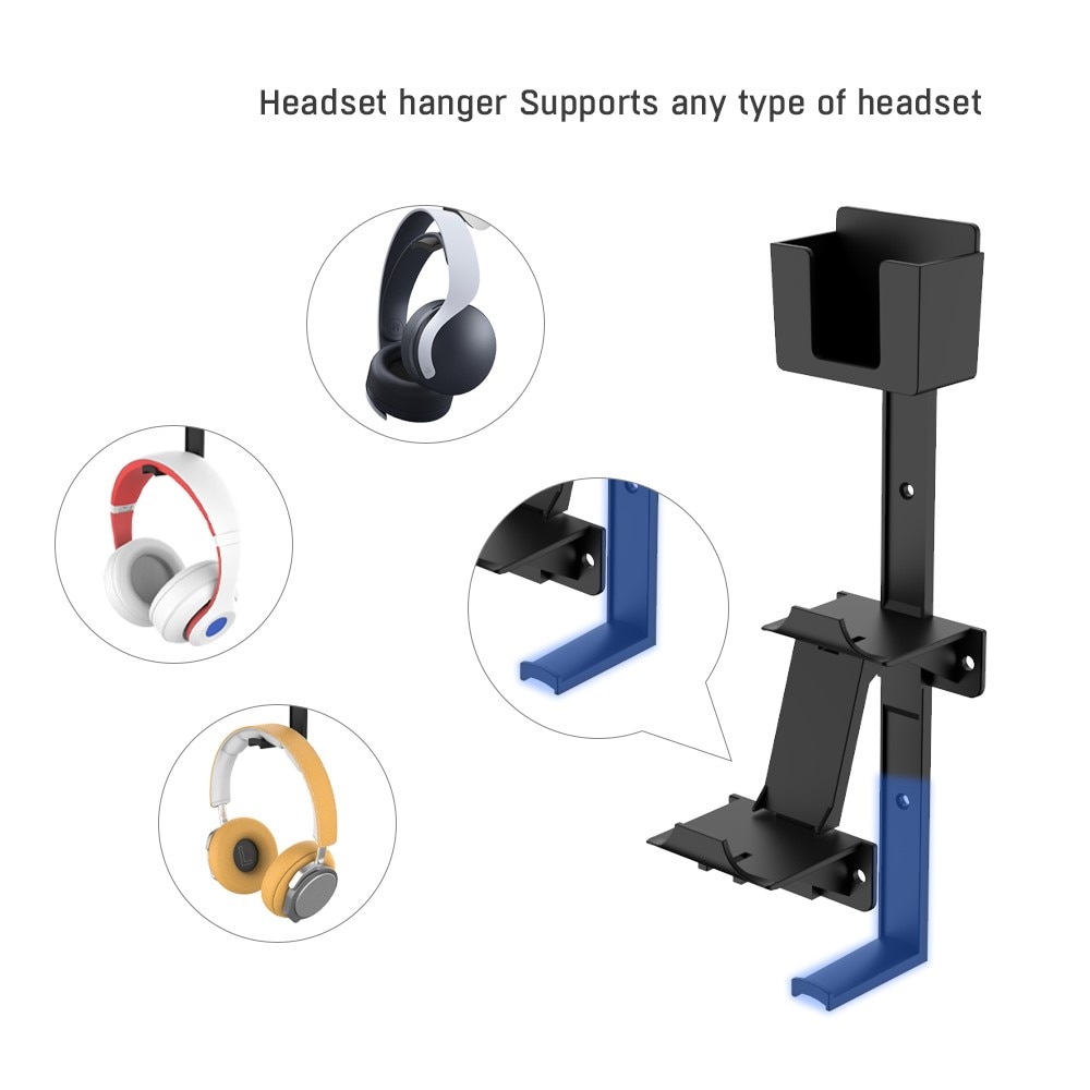 Soporte de pared Universal para accesorios de consola de juegos negro