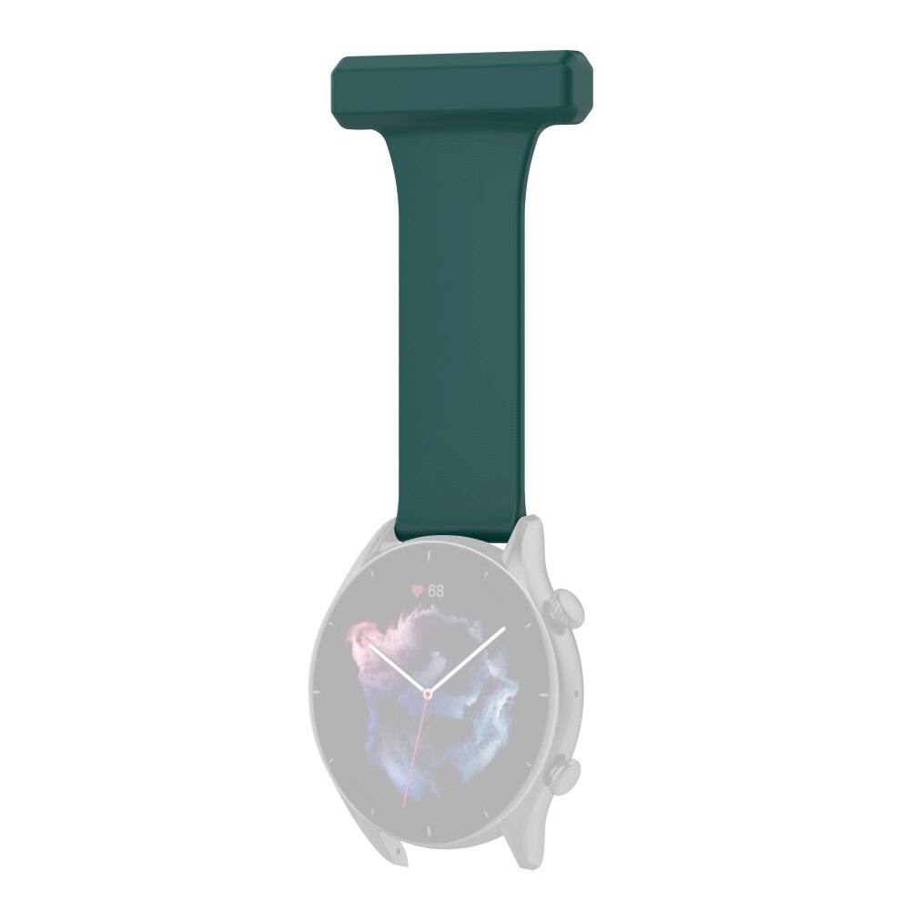 Reloj de bolsillo de silicona Universal 22mm verde oscuro