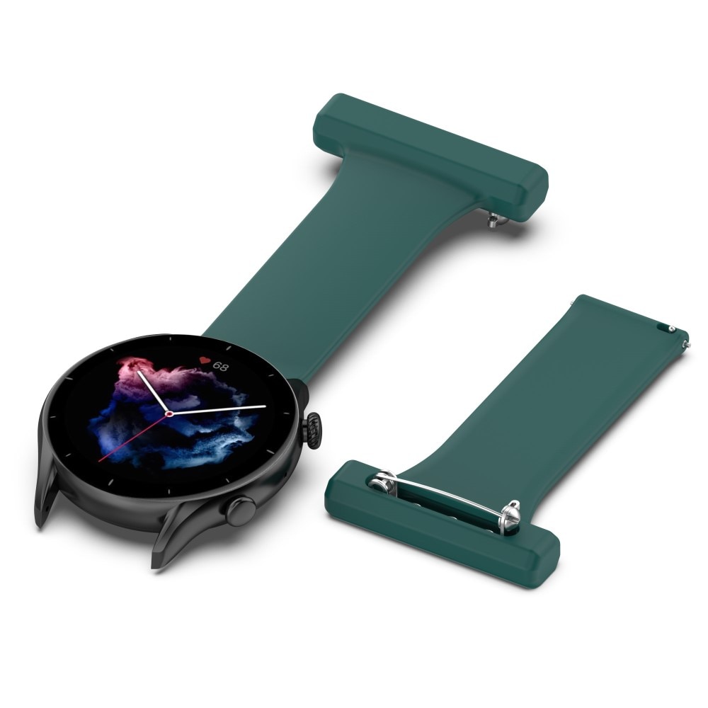 Reloj de bolsillo de silicona Universal 22mm verde oscuro