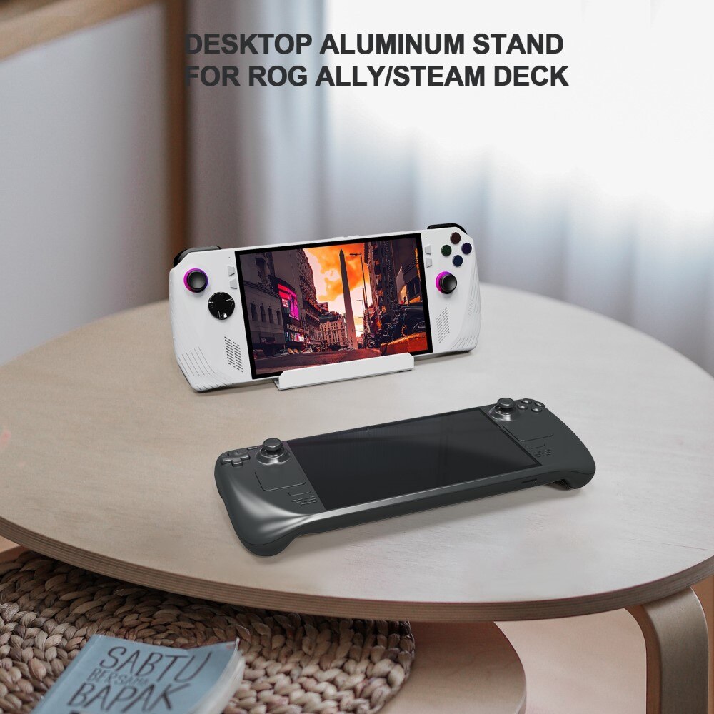 Soporte de mesa con soporte para tarjetas para Nintendo Switch blanco