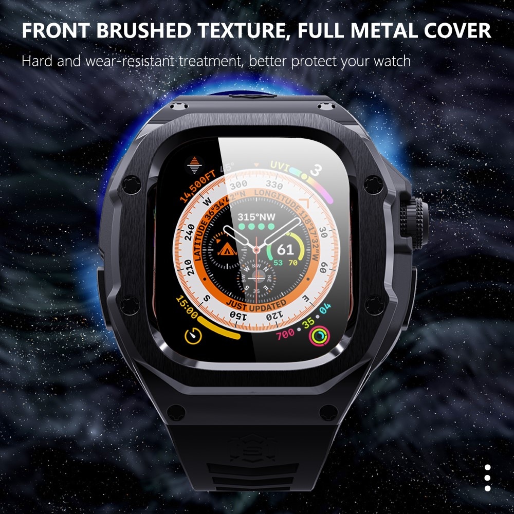 High Brushed Metal Funda con Correa Apple Watch Ultra 49mm, Black