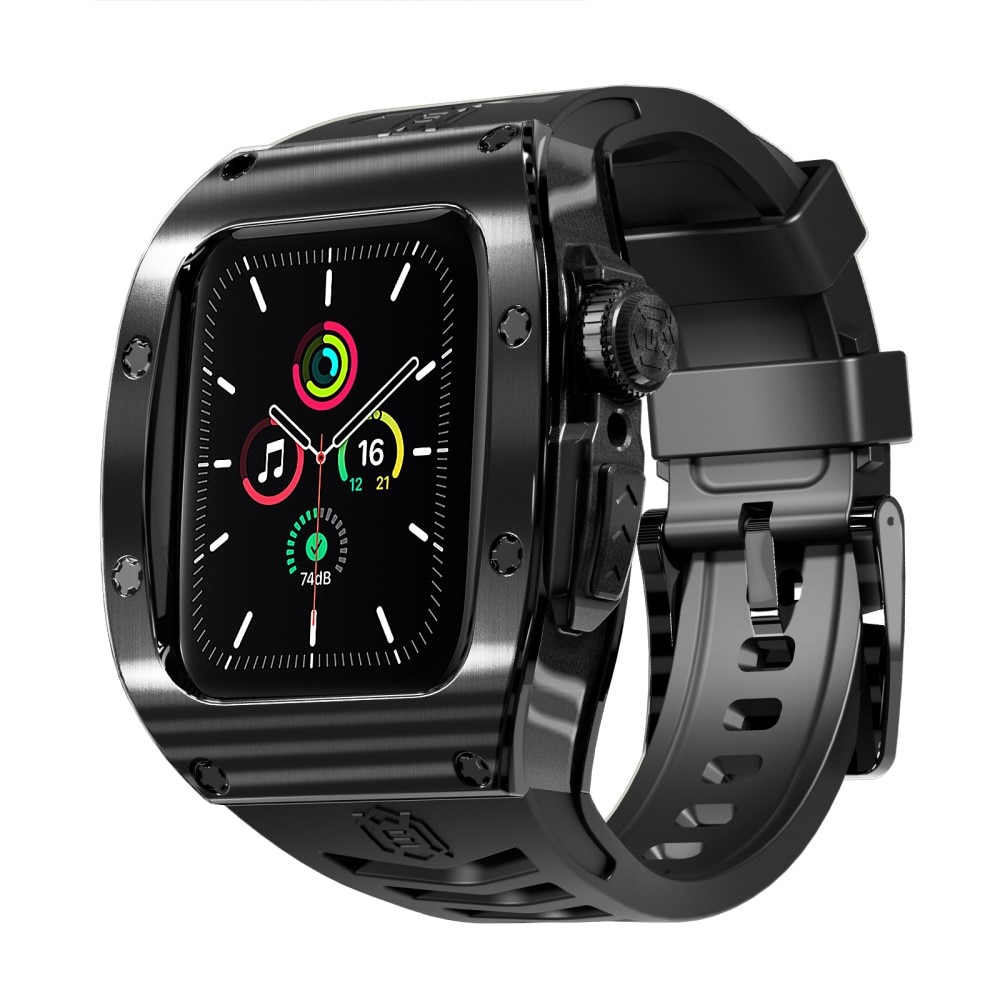 High Brushed Metal Funda con Correa Apple Watch 45mm Series 8, Black