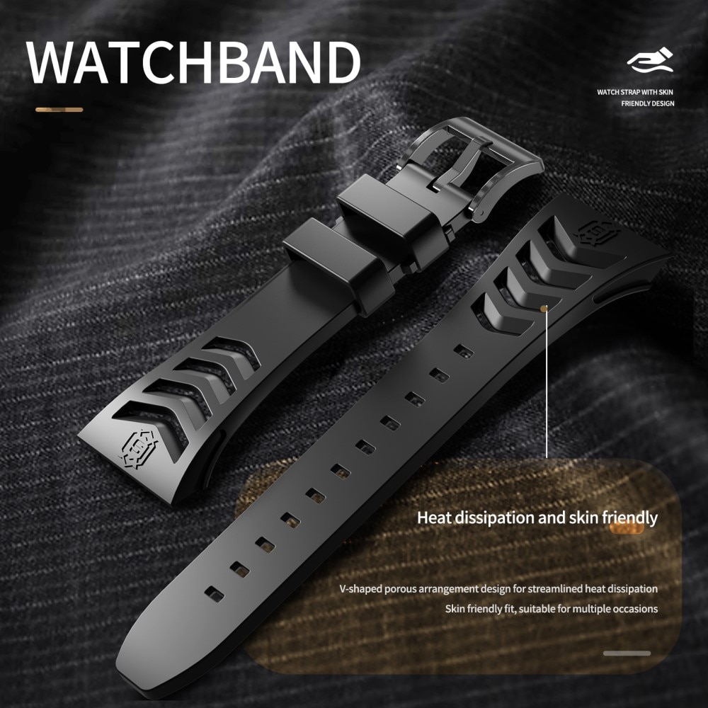 High Brushed Metal Funda con Correa Apple Watch SE 44mm, Black