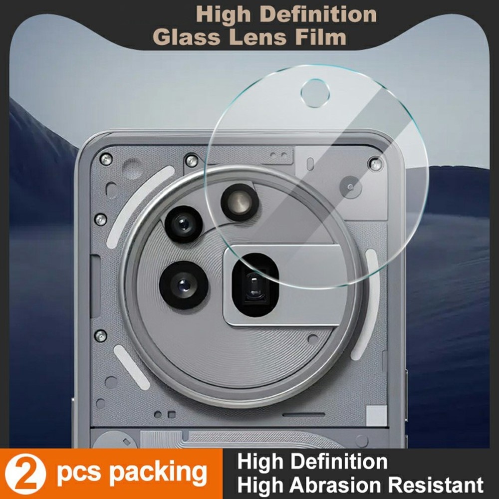 Cubre objetivo de cristal templado de 0,2mm (2 piezas) Nothing Phone 3a Pro transparente