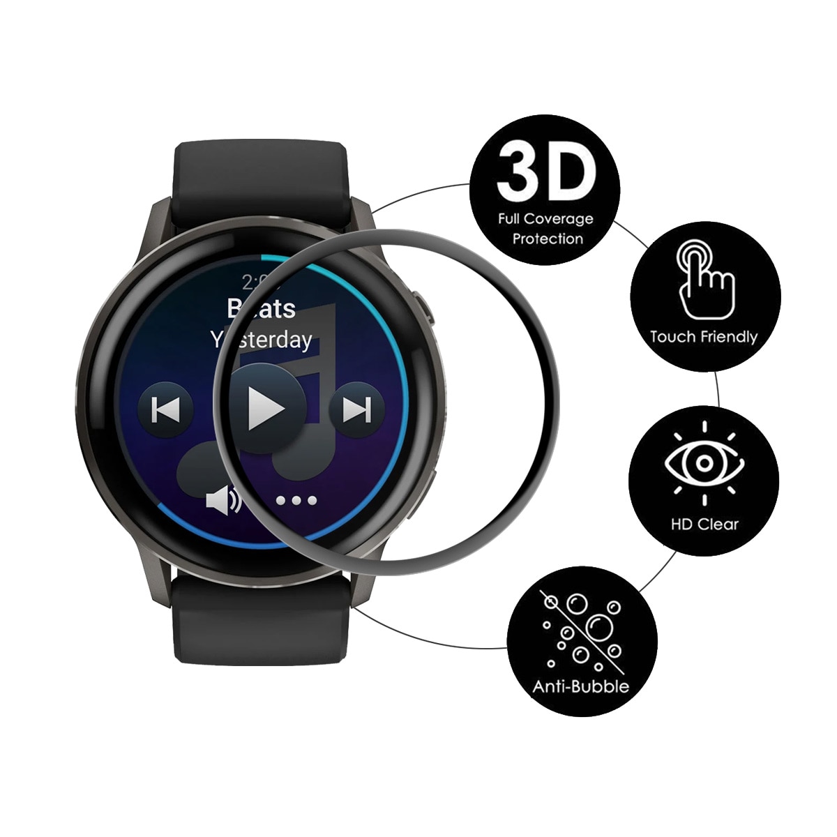Protector de pantalla de plexiglás Garmin Venu 4 45mm
