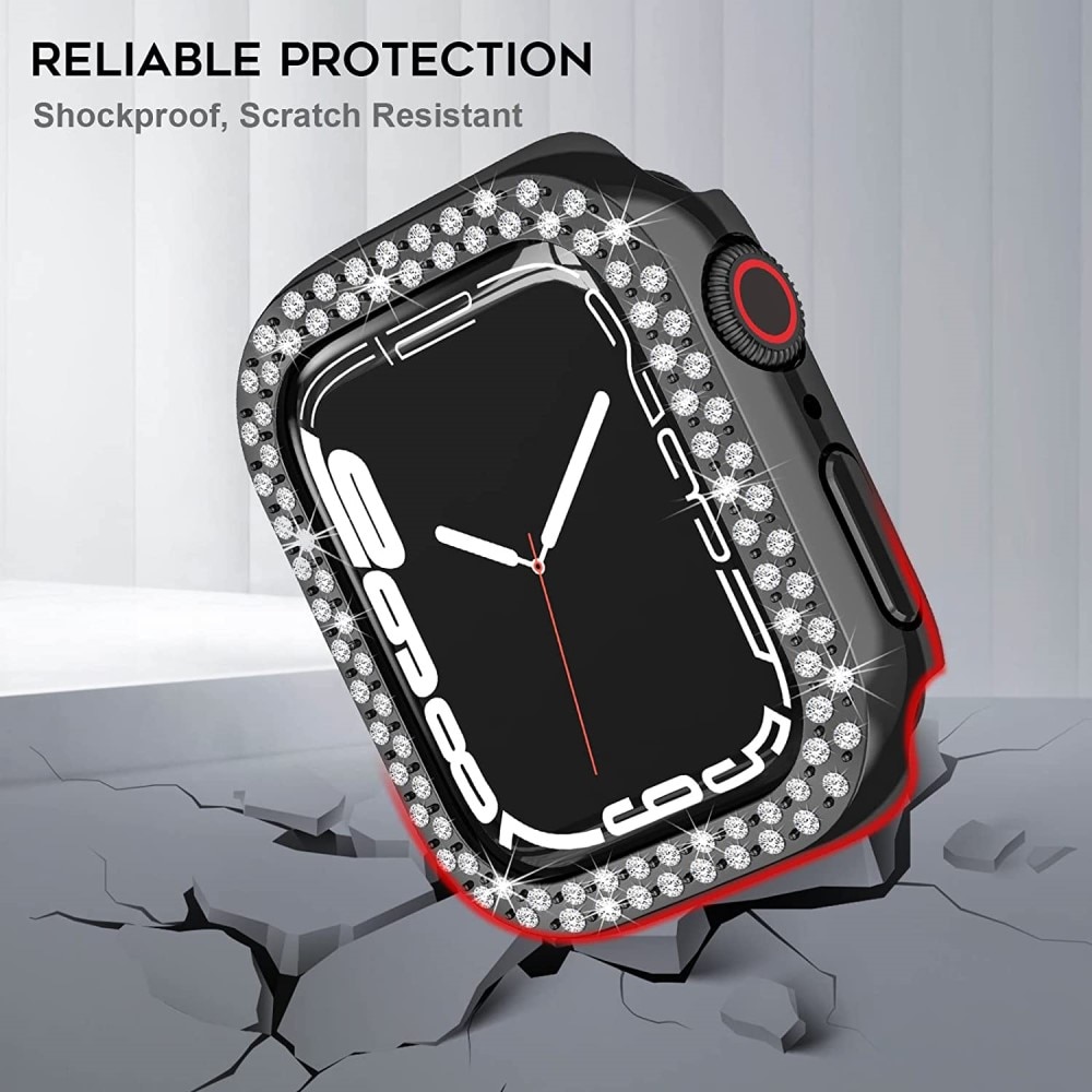 Funda Rhinestone Apple Watch 41mm Series 9 negro