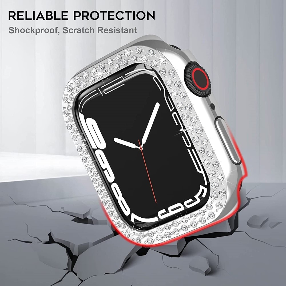 Funda Rhinestone Apple Watch 41mm Series 9 plata