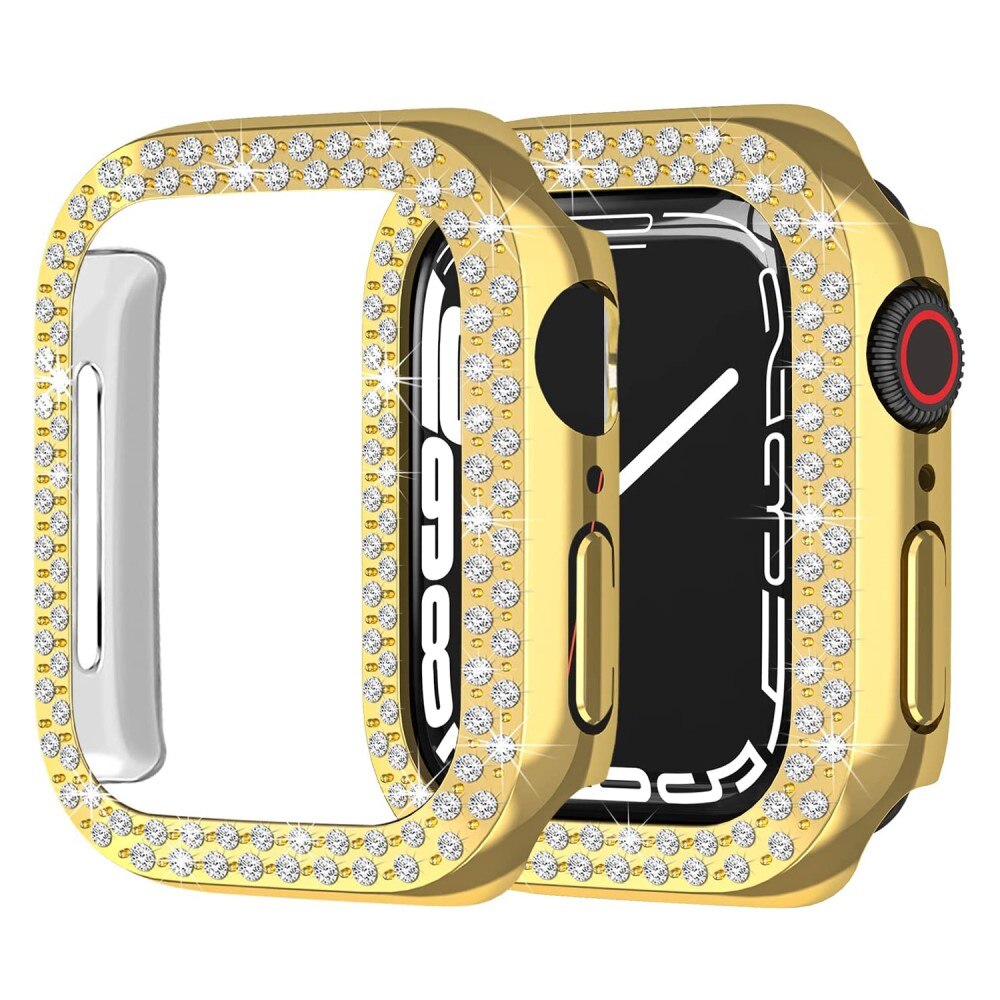 Funda Rhinestone Apple Watch 45mm Series 8 Oro