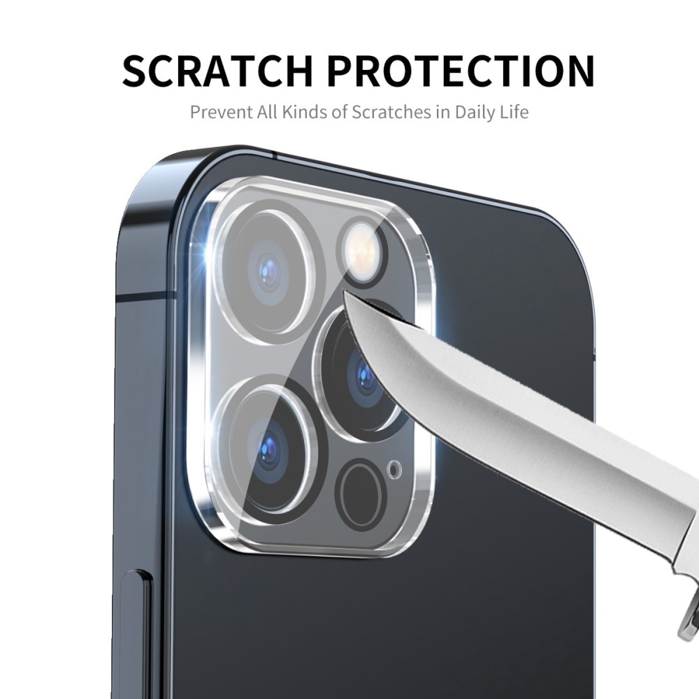 Cubre objetivo de cristal templado aluminio iPhone 14 Pro Transparente