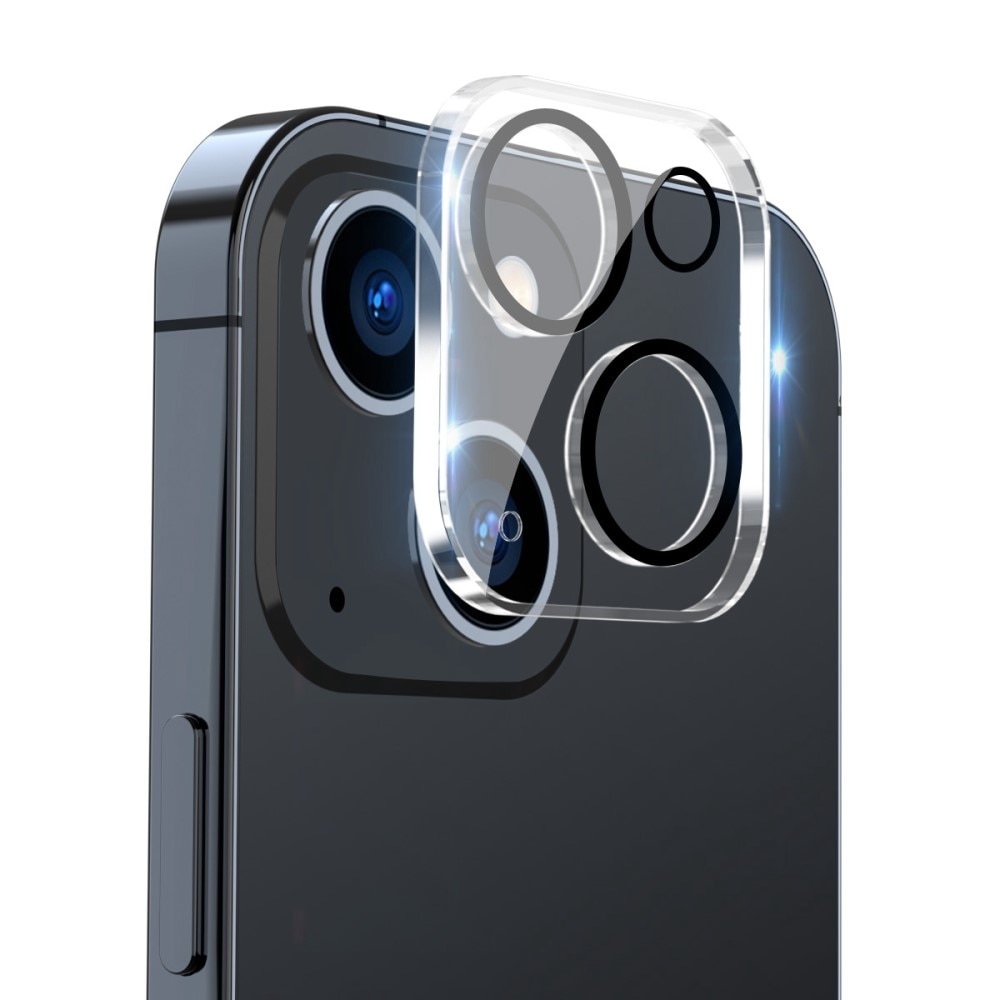 Cubre objetivo de cristal templado aluminio iPhone 13/13 Mini Transparente