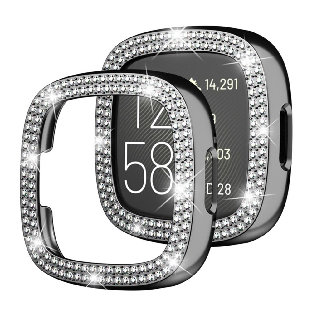 Funda Rhinestone Fitbit Versa 4/Sense 2 Negro