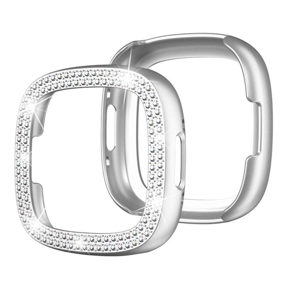 Funda Rhinestone Fitbit Versa 4/Sense 2 Plata