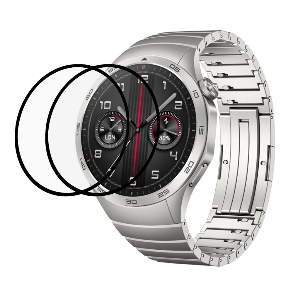 Protector de pantalla con cobertura total para Huawei Watch GT 4 46mm negro (2 piezas)