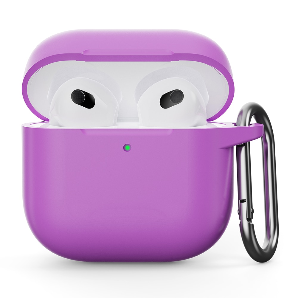 Funda de silicona con mosquetón Apple AirPods 4 Púrpura