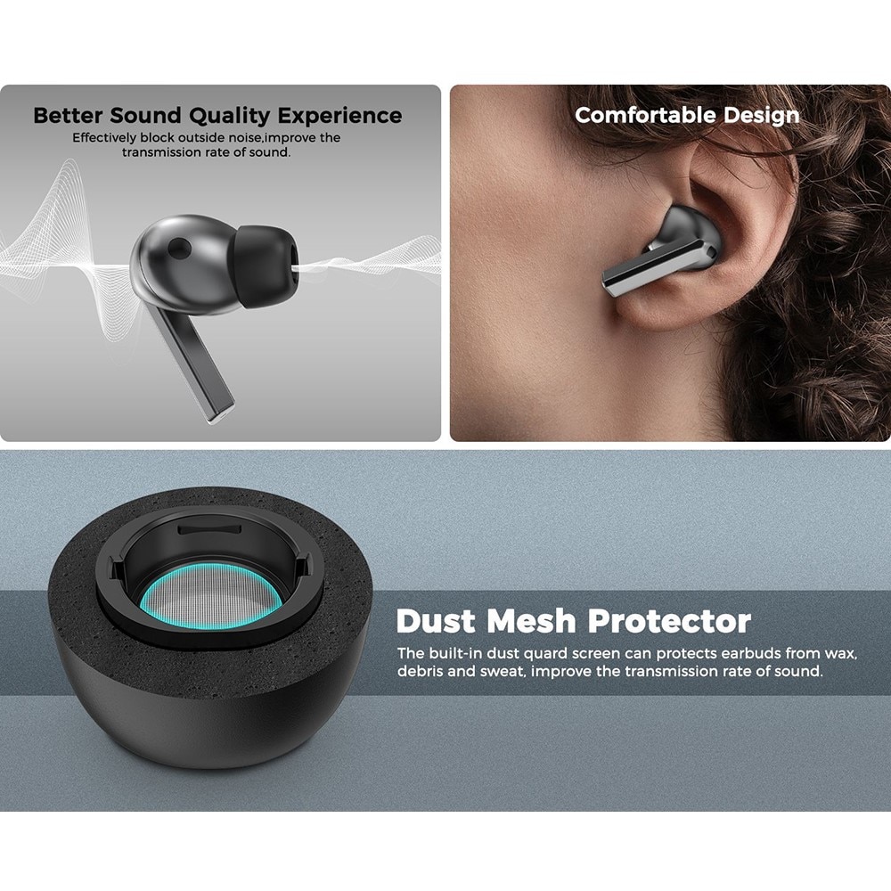 Memory Foam Ear Tips (3-pack) Samsung Galaxy Buds 3 Pro negro