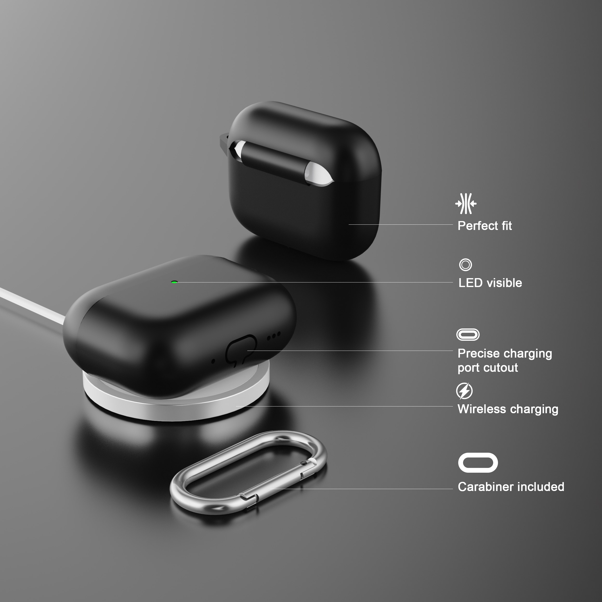 Funda de silicona con mosquetón Apple AirPods Pro 3 Verde