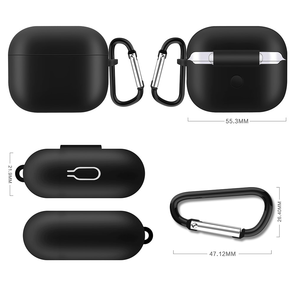 Funda de silicona con mosquetón AirPods 3 Negro