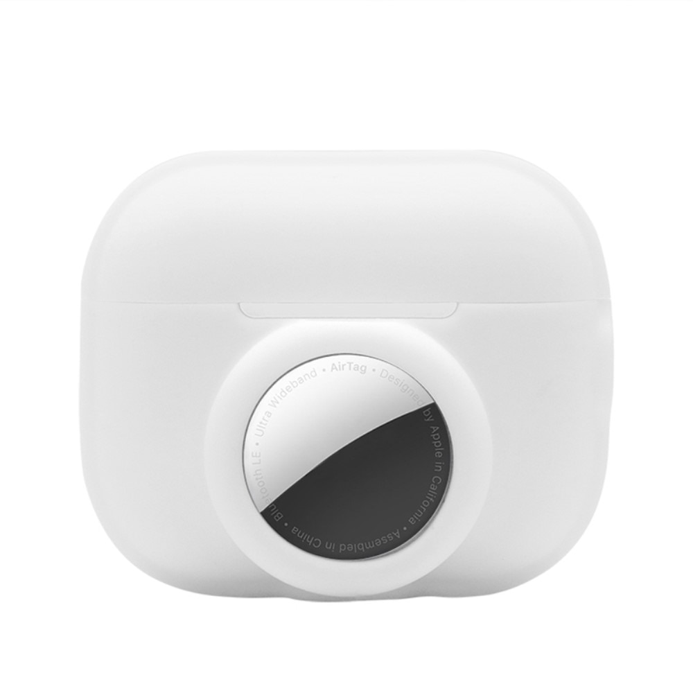 Funda de silicona con soporte AirTag AirPods Pro 2 blanco